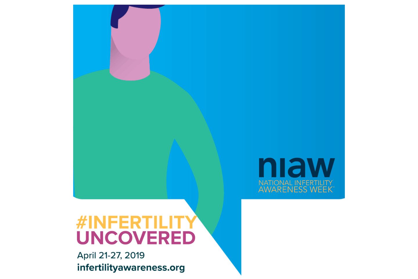 NIAW: National Infertility Awareness Week; #infertilityuncovered April 21-27, 2019 infertilityawareness.org